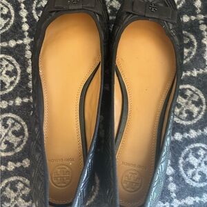 Tory Burch Black Quilted Flats